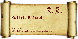 Kulich Roland névjegykártya